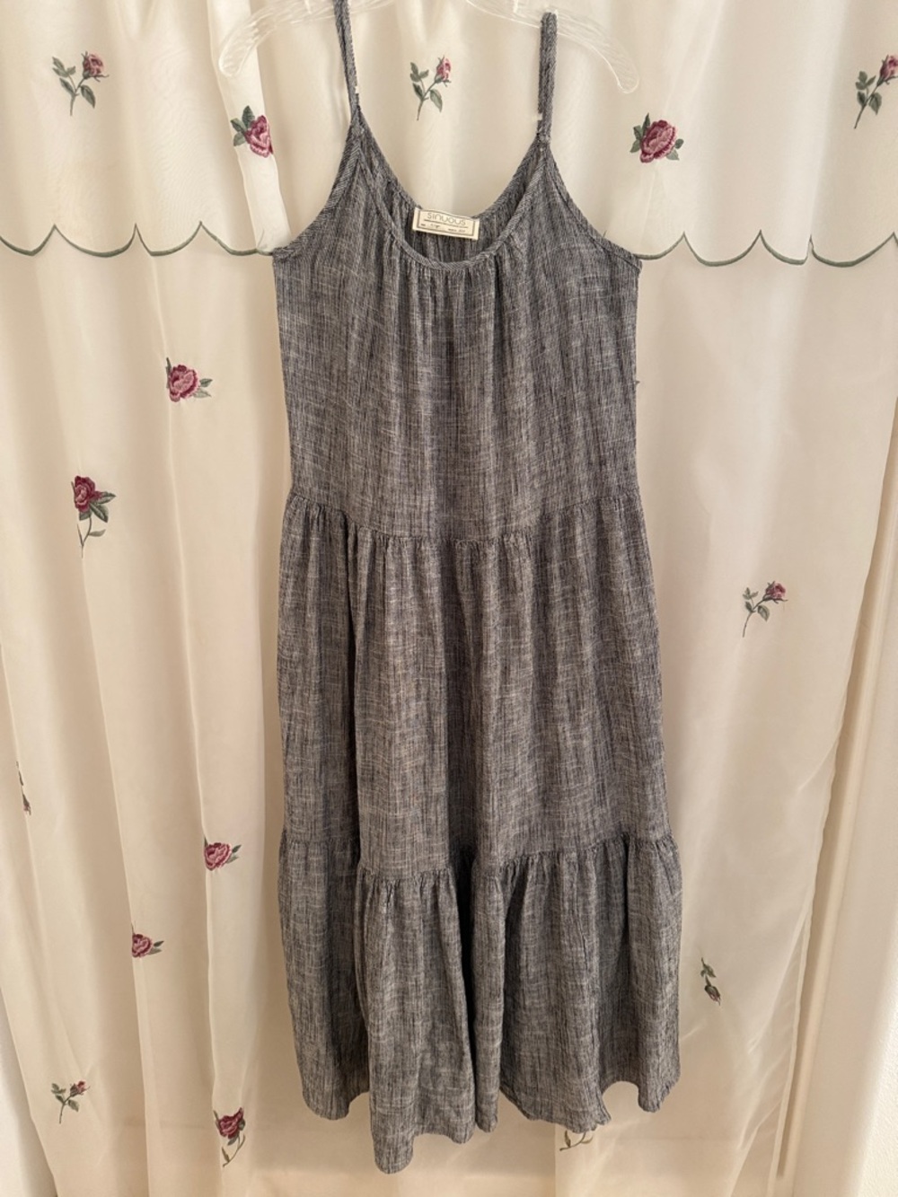 Washed Charcoal Maxi Sundress with Spaghetti Straps
